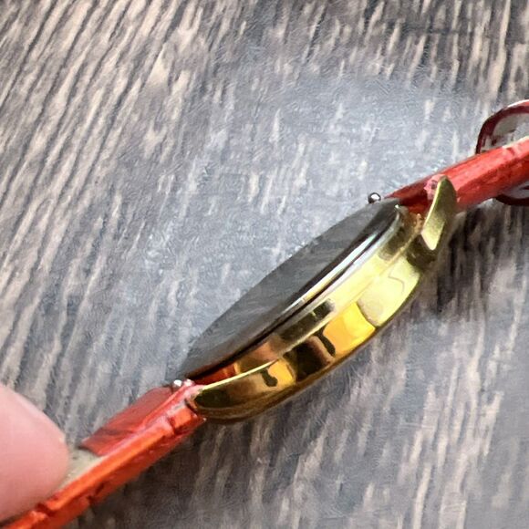 I Love Lucy Lucille Ball Watch Women 31mm Gold Tone Red Leather Band New Battery - Picture 7 of 11